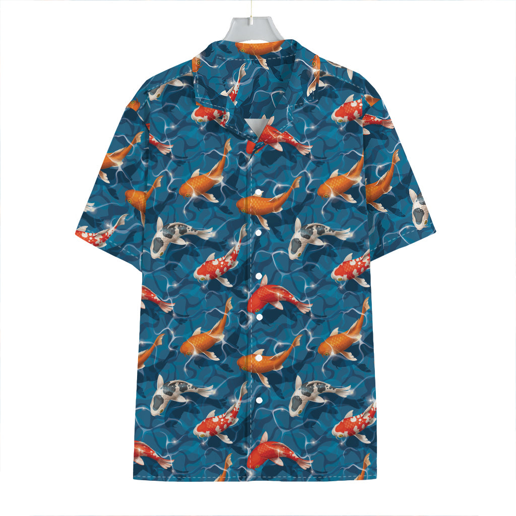 Koi Fish Pattern Print Hawaiian Shirt