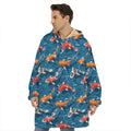 Koi Fish Pattern Print Hoodie Blanket