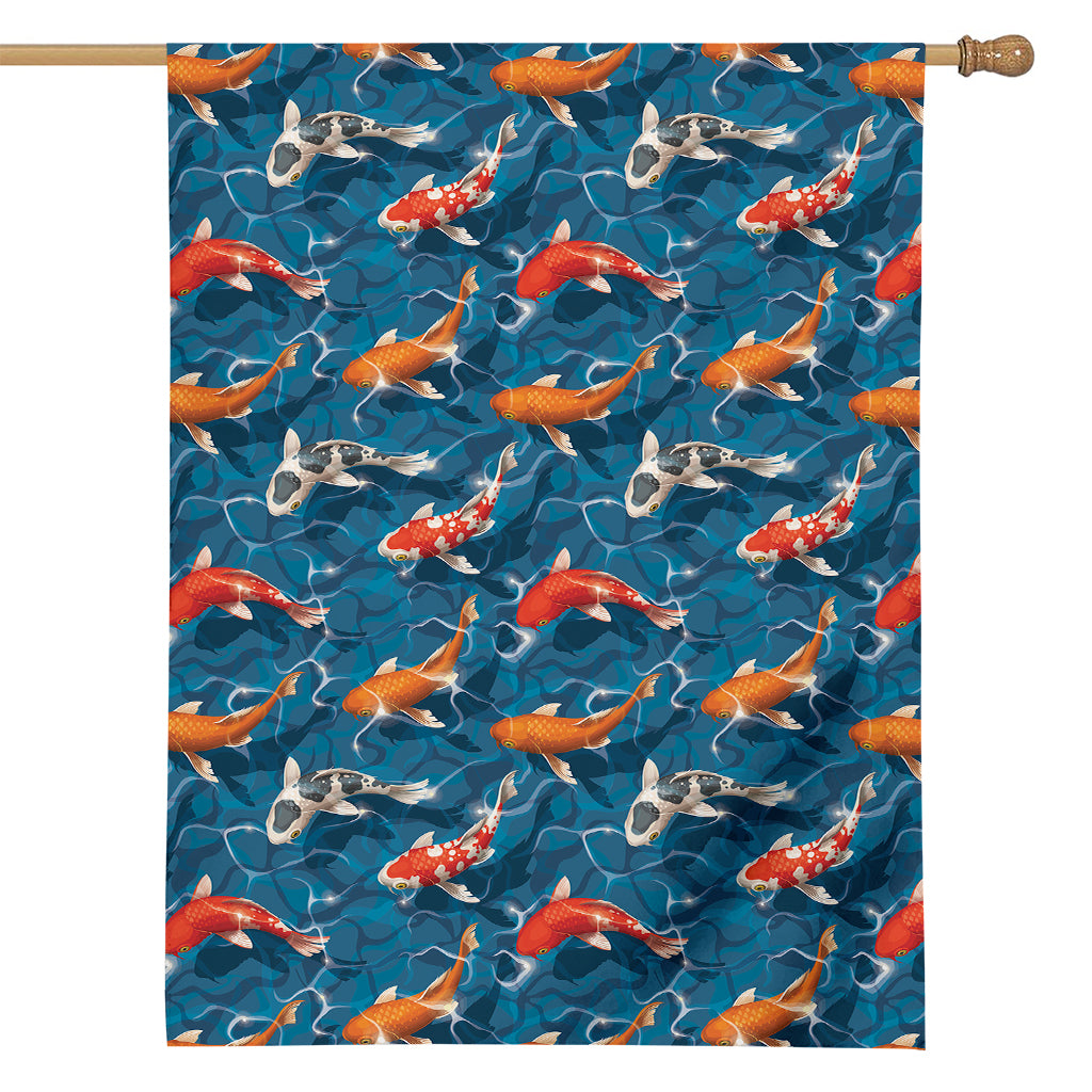 Koi Fish Pattern Print House Flag