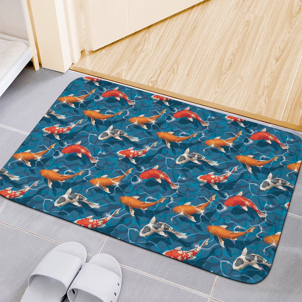 Koi Fish Pattern Print Indoor Door Mat