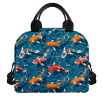 Koi Fish Pattern Print Insulated Lunch Bag