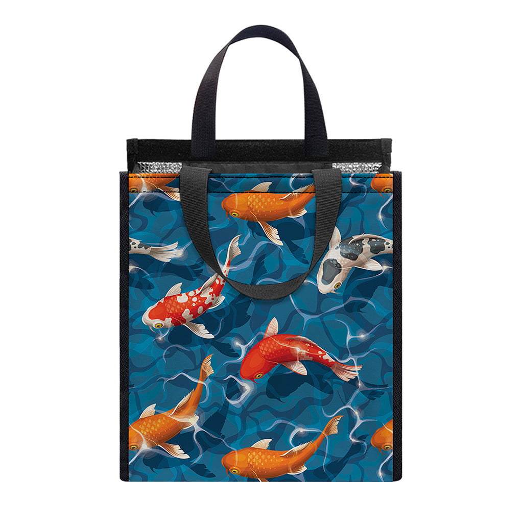 Koi Fish Pattern Print Insulated Lunch Tote