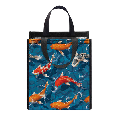 Koi Fish Pattern Print Insulated Lunch Tote