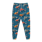 Koi Fish Pattern Print Jogger Pants