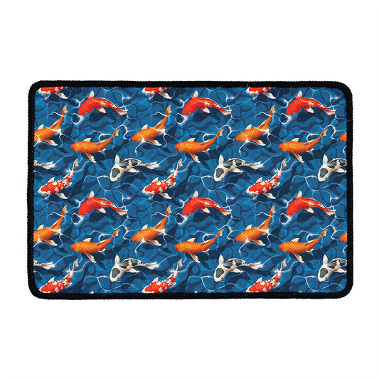 Koi Fish Pattern Print Kitchen Mat