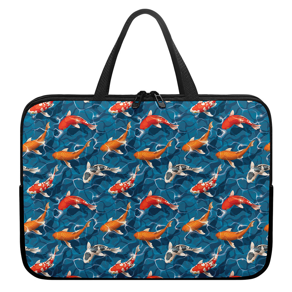 Koi Fish Pattern Print Laptop Sleeve With Handle