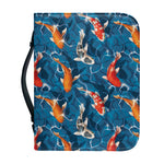 Koi Fish Pattern Print Leather Bible Cover