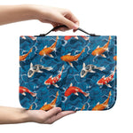 Koi Fish Pattern Print Leather Bible Cover