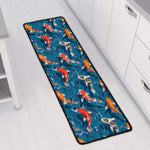 Koi Fish Pattern Print Long Kitchen Mat