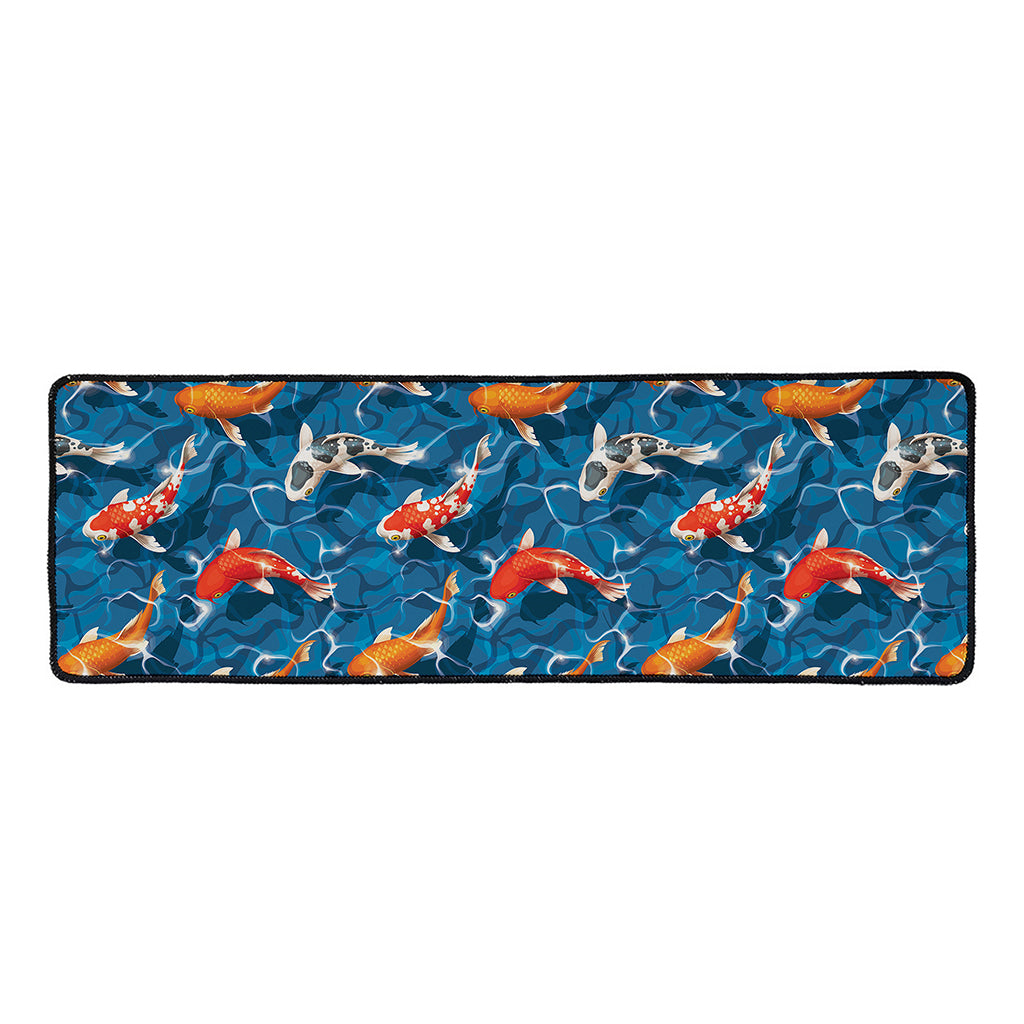 Koi Fish Pattern Print Long Kitchen Mat