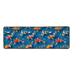 Koi Fish Pattern Print Long Kitchen Mat