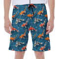 Koi Fish Pattern Print Men's Beach Shorts