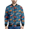 Koi Fish Pattern Print Men's Bomber Jacket