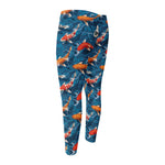 Koi Fish Pattern Print Men's Compression Pants