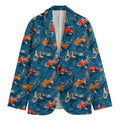 Koi Fish Pattern Print Men's Cotton Blazer