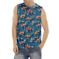 Koi Fish Pattern Print Men's Fitness Tank Top