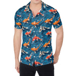 Koi Fish Pattern Print Men's Shirt