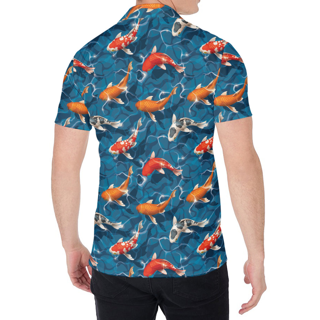 Koi Fish Pattern Print Men's Shirt