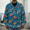 Koi Fish Pattern Print Men's Shirt Jacket