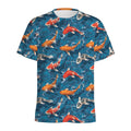 Koi Fish Pattern Print Men's Athletic T-Shirt