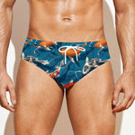 Koi Fish Pattern Print Men's Swim Briefs