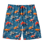 Koi Fish Pattern Print Men's Swim Trunks