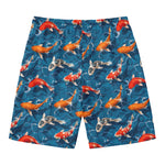 Koi Fish Pattern Print Men's Swim Trunks