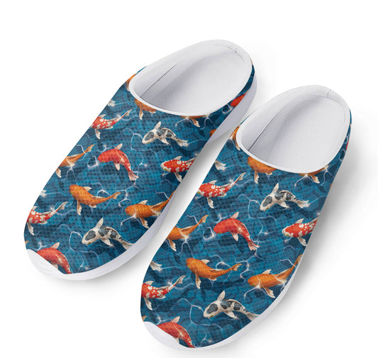 Koi Fish Pattern Print Mesh Casual Shoes
