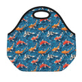 Koi Fish Pattern Print Neoprene Lunch Bag