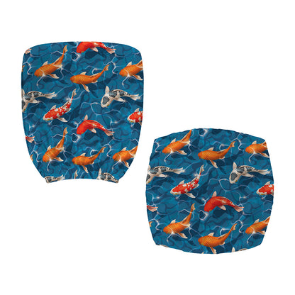 Koi Fish Pattern Print Office Chair Cover
