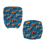 Koi Fish Pattern Print Office Chair Cover