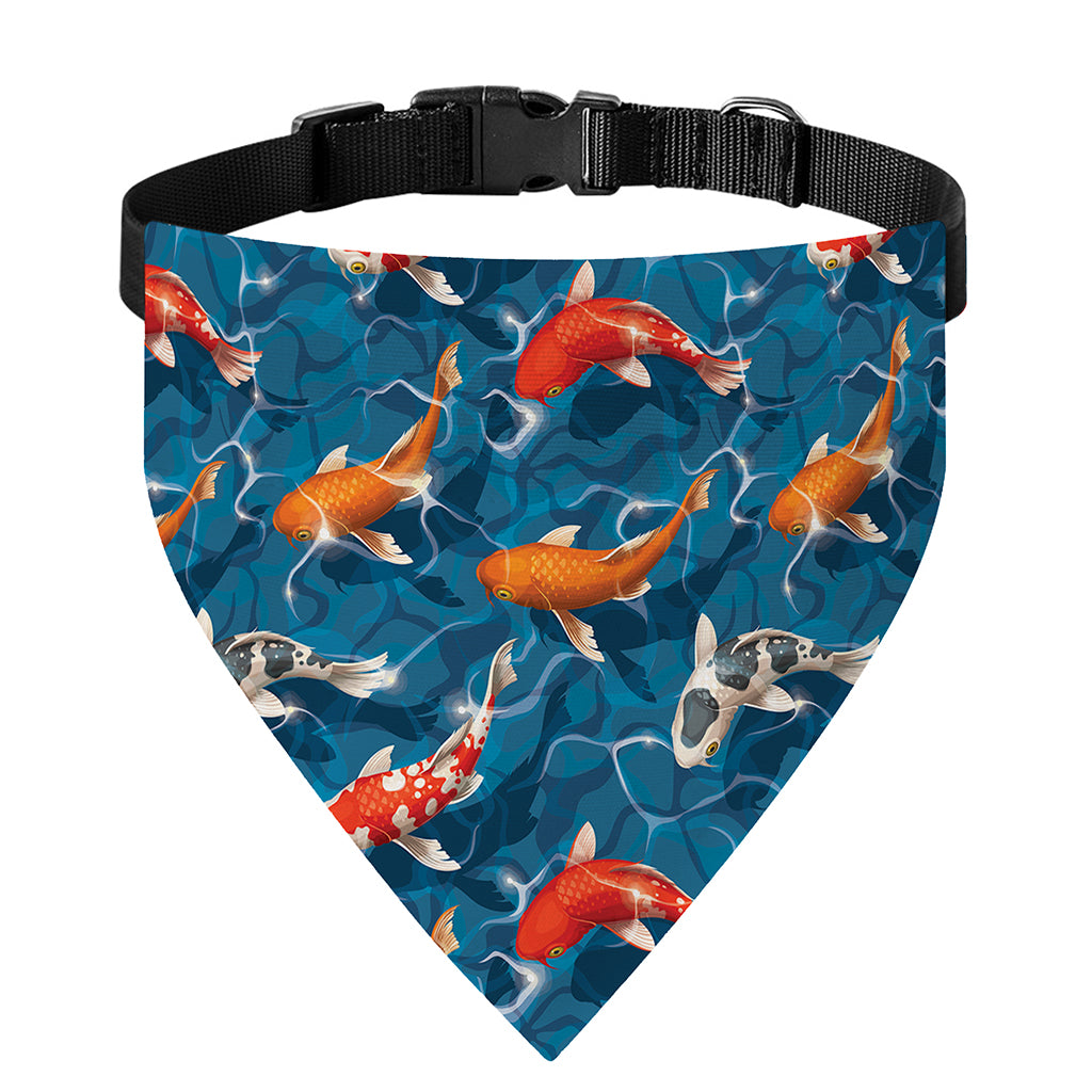 Koi Fish Pattern Print Over The Collar Dog Bandana