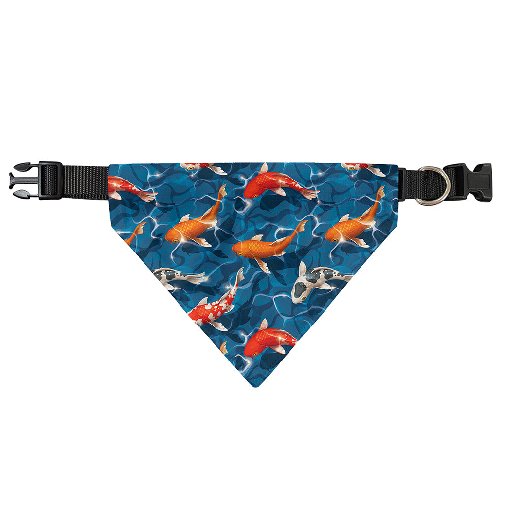 Koi Fish Pattern Print Over The Collar Dog Bandana