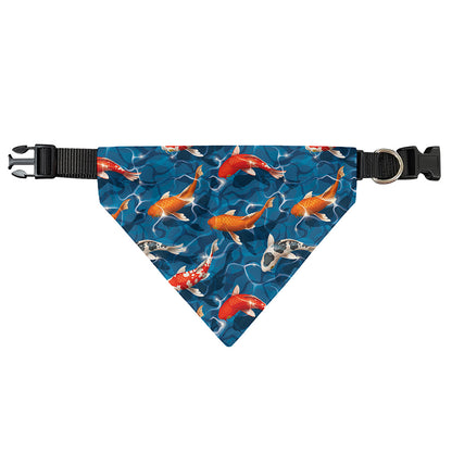 Koi Fish Pattern Print Over The Collar Dog Bandana