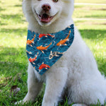 Koi Fish Pattern Print Over The Collar Dog Bandana