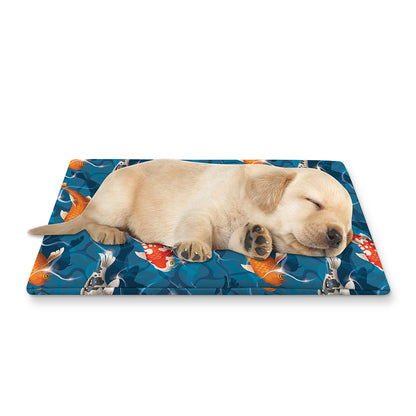 Koi Fish Pattern Print Pet Cooling Mat Cover