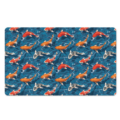 Koi Fish Pattern Print Polyester Doormat