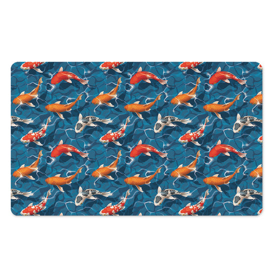 Koi Fish Pattern Print Polyester Doormat