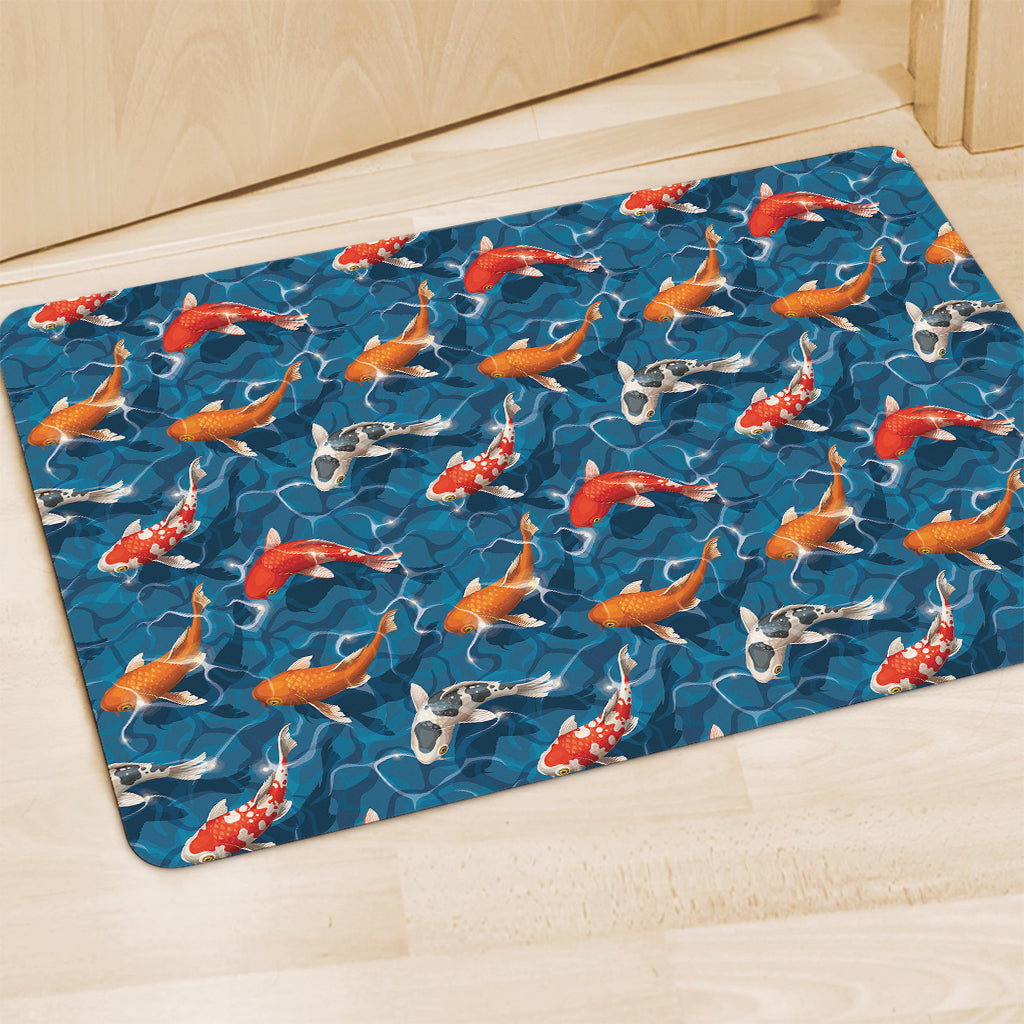 Koi Fish Pattern Print Polyester Doormat