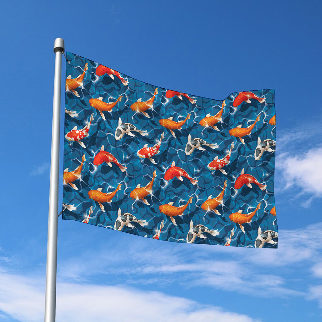 Koi Fish Pattern Print Polyester Flag