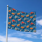 Koi Fish Pattern Print Polyester Flag