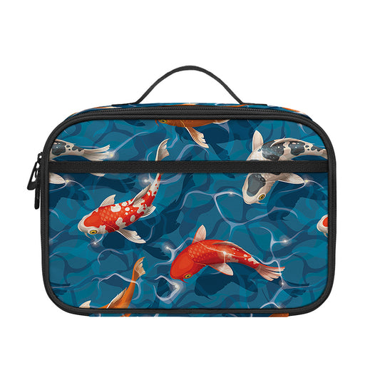 Koi Fish Pattern Print Portable Lunch Bag