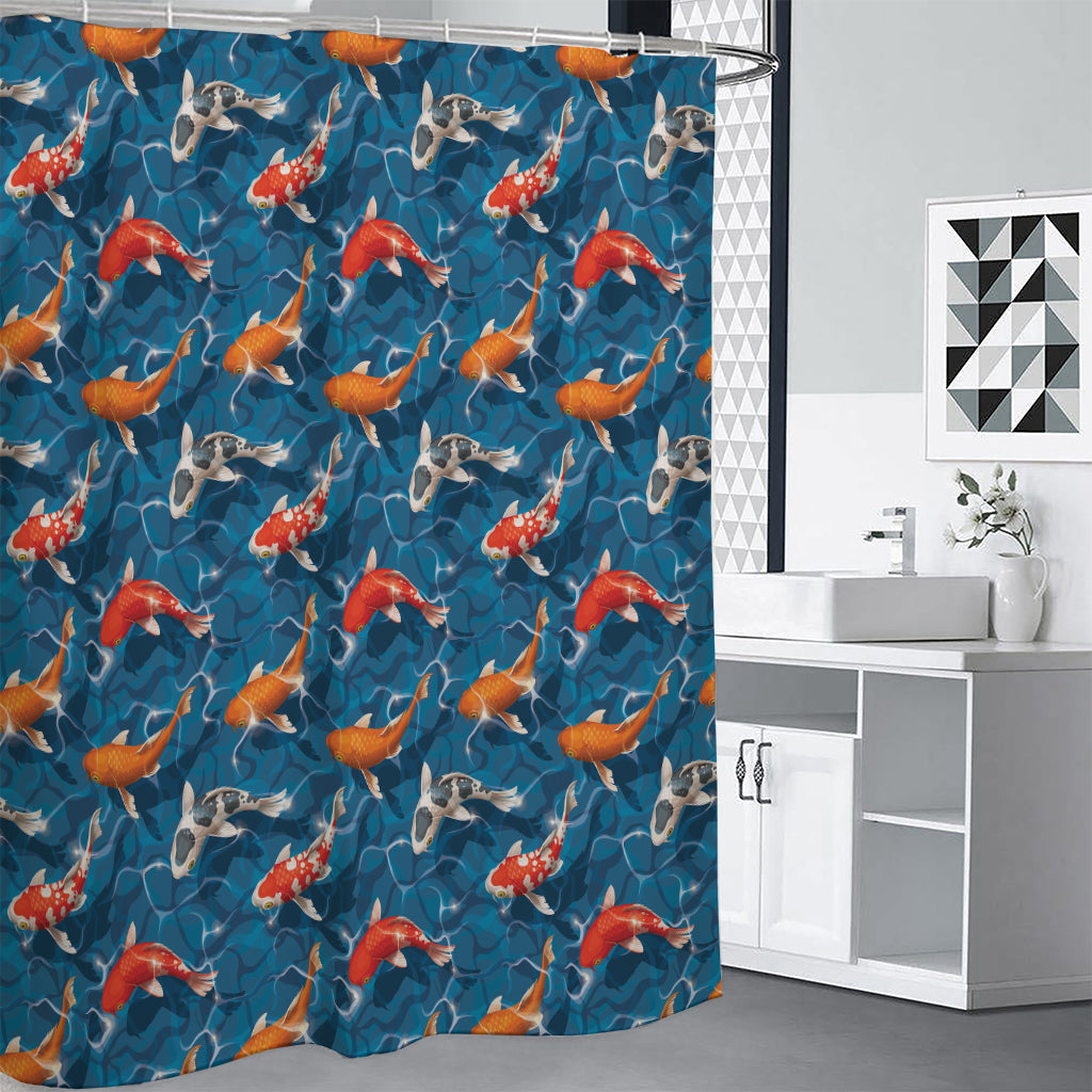 Koi Fish Pattern Print Premium Shower Curtain