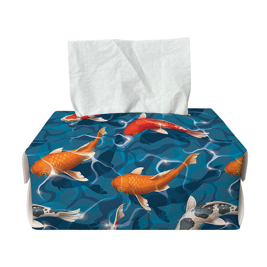 Koi Fish Pattern Print Rectangle Tissue Box Cover