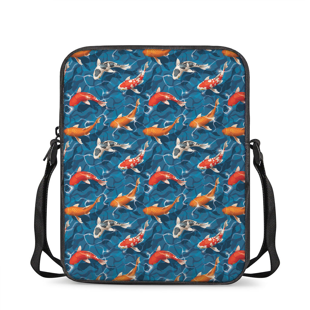 Koi Fish Pattern Print Rectangular Crossbody Bag