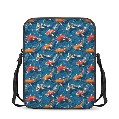 Koi Fish Pattern Print Rectangular Crossbody Bag