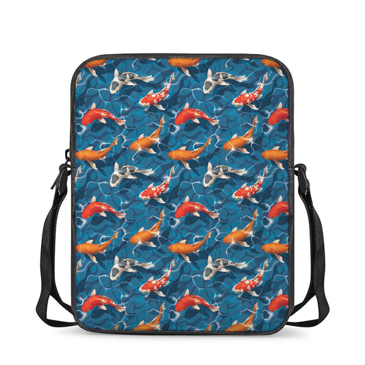 Koi Fish Pattern Print Rectangular Crossbody Bag