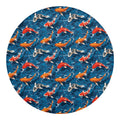 Koi Fish Pattern Print Round Blanket