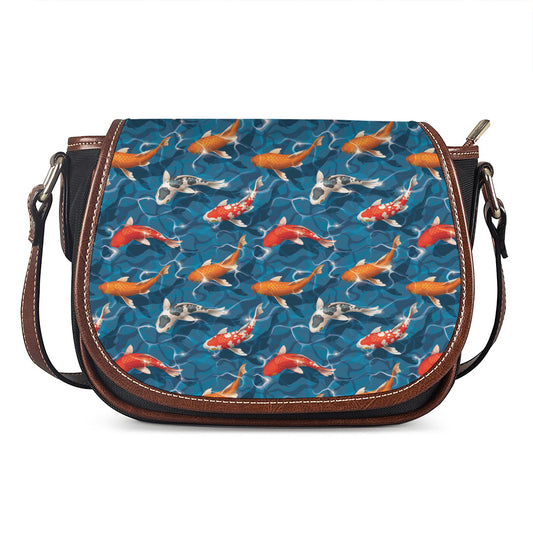 Koi Fish Pattern Print Saddle Bag