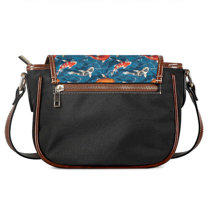 Koi Fish Pattern Print Saddle Bag